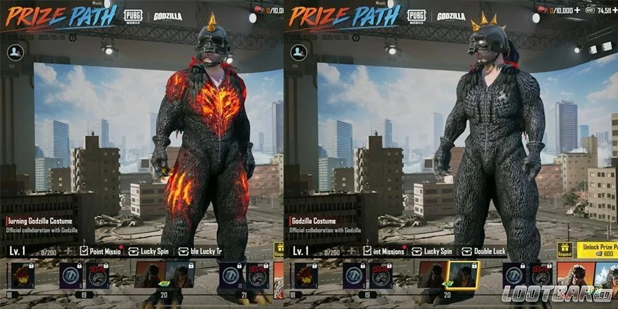 PUBGM-GODZILA 2025-skins