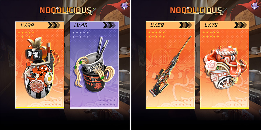 Booyah Pass Level 30 to 70 unlockable content