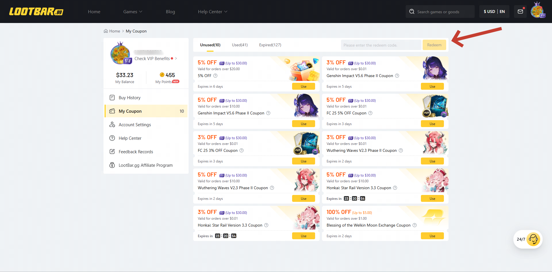 How to Redeem My LootBar Coupon Code?
