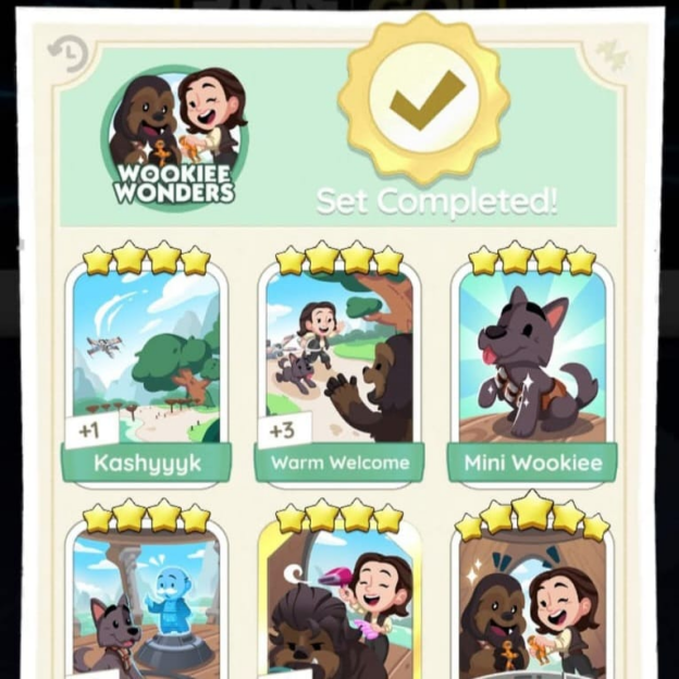  A screenshot from Monopoly Go showing completed sticker album.