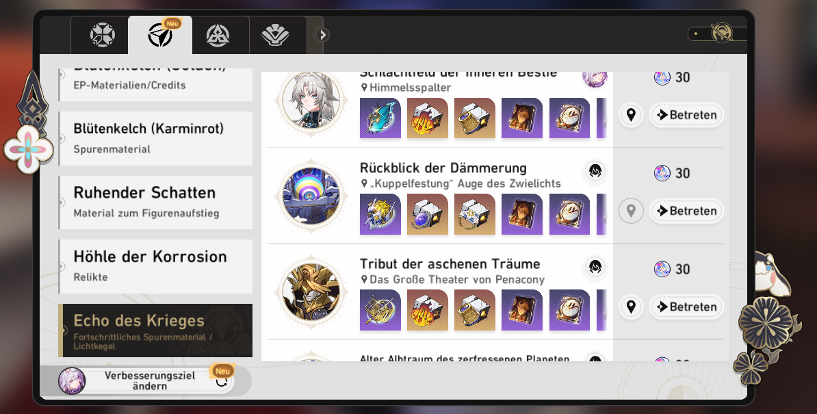 honkai star rail materials