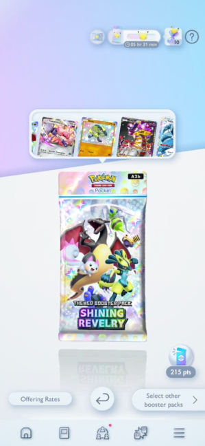 The Shining Revelry pack in Pokémon TCG Pocket.