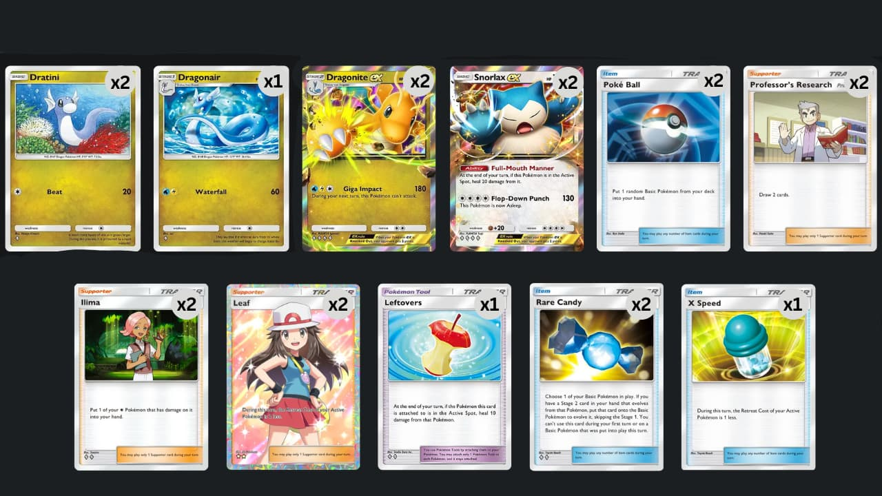The Snorlax ex stall deck in Pokémon TCG Pocket.